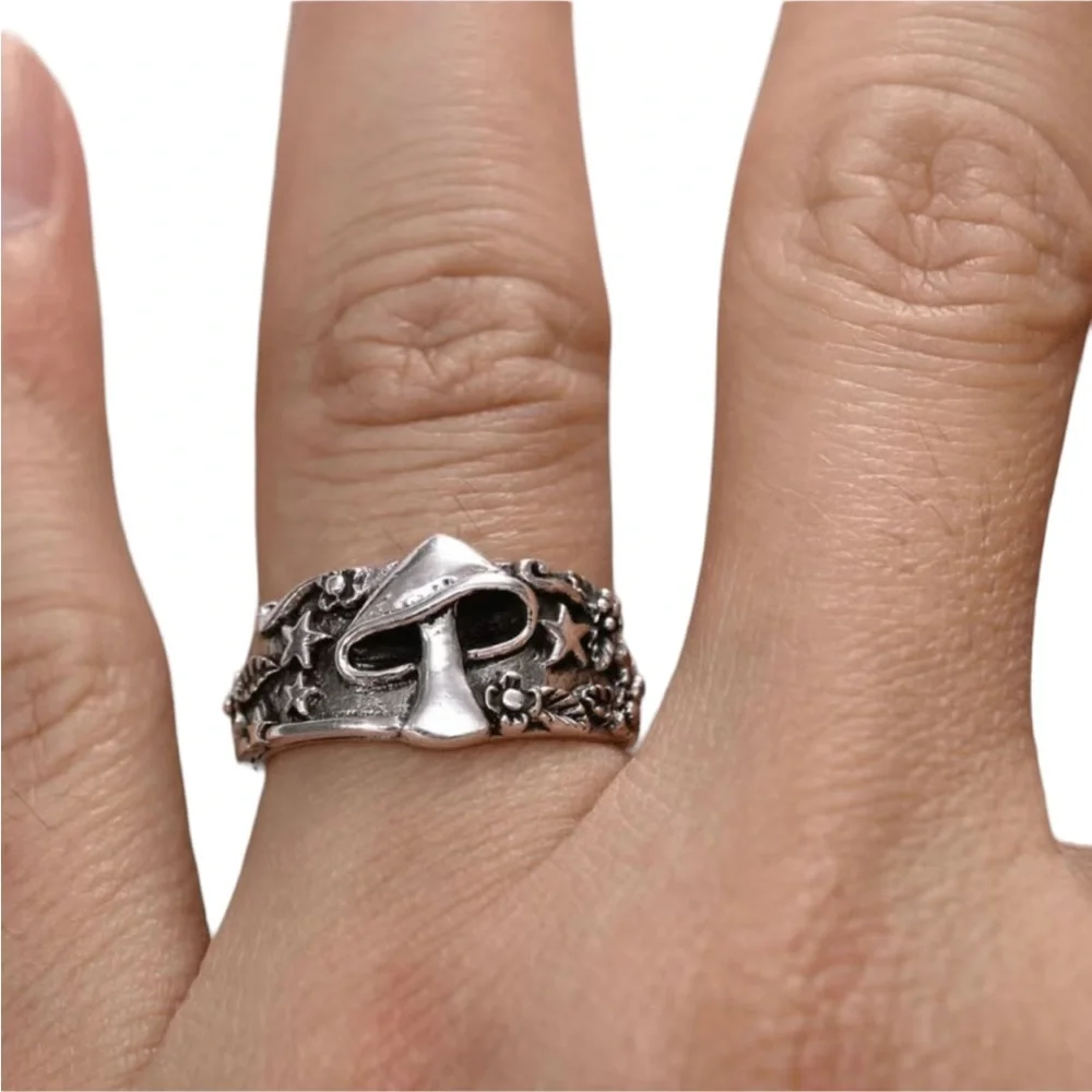 Sterling Silver Mushroom Design Ring